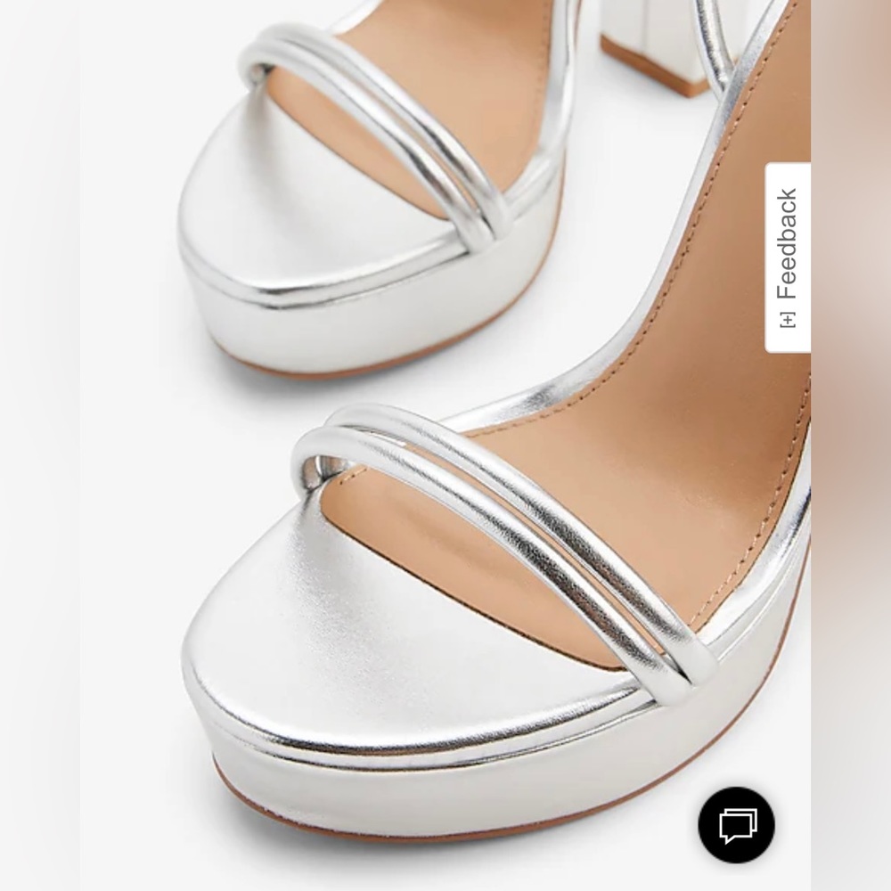 Express Metallic Silver Platform Heel - image 2